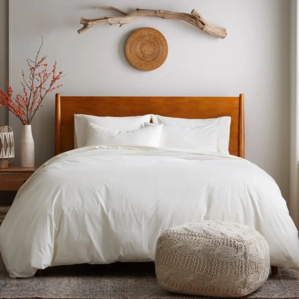 NWOT Quince Classic Organic Brushed Cotton Duvet Cover Set Queen (Ivory)
